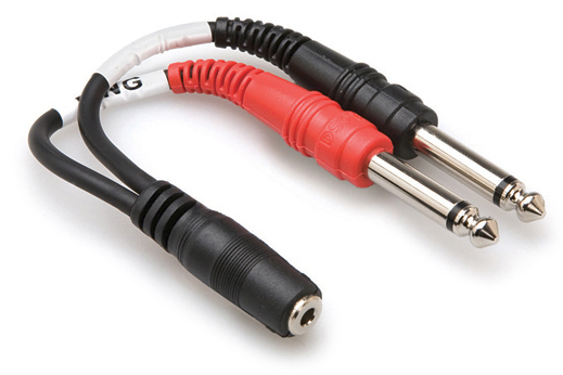 YMP-434 STEREO BREAKOUT, 3.5 MM TRSF TO DUAL 1/4 IN TS