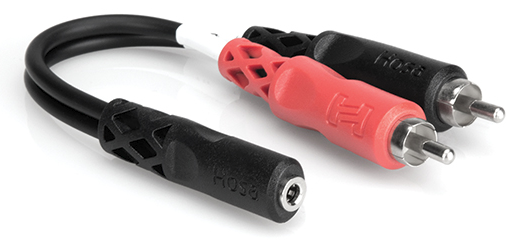 YMR-197 STEREO BREAKOUT, 3.5 MM TRSF TO DUAL RCA