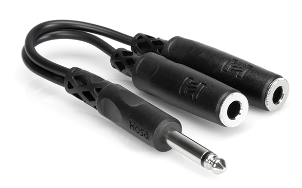 YPP-111 Y CABLE, 1/4 IN TS TO DUAL 1/4 IN TSF