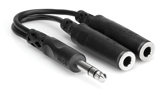 YPP-118 Y CABLE, 1/4 IN TRS TO DUAL 1/4 IN TRSF
