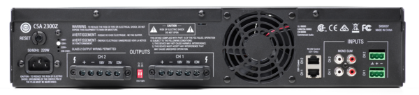 CSA2300Z 2CH 300W AMPLIFIER 70V 100V 4OHM  & 8OHM OUTPUT / 2RU, SUPPORTS JBL CSR-V WALL CONTROLLER VIA CAT5