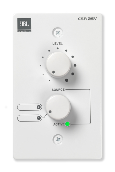 CSR-2SV-WHT WALL CONTROLLER WITH 2-POSITION SOURCE SELECTOR AND VOLUME CONTROL; US VERSION (WHITE)