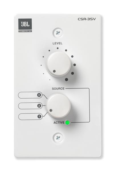 CSR-3SV-WHT WALL CONTROLLER WITH 3-POSITION SOURCE SELECTOR AND VOLUME CONTROL; US VERSION, WHITE