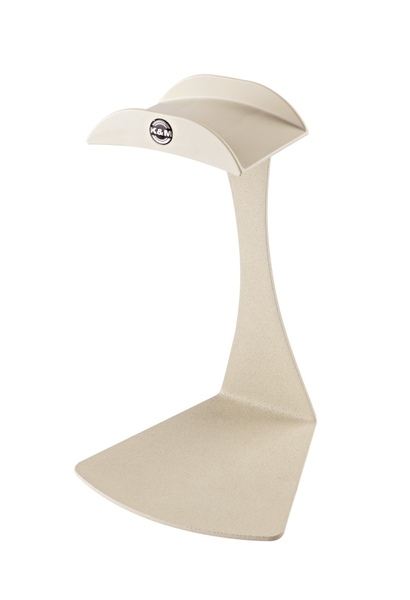 16075.000.42 HEADPHONE TABLE STAND, BEIGE, RUBBER-COVERED HOLDER, FLAT RUBBER PADS