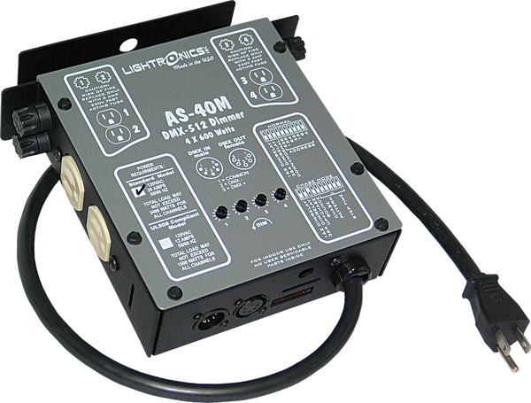 AS40M 4 CH, 600 W PER CHANNEL, BUILT IN CONTROL, 8 BUILT IN CHASE MODES, RELAY MODE SWITCHABLE,