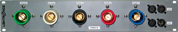 CM131 19" RACK MOUNT, 2 SPACE, THREE PHASE CAM LOCK PANEL, 400 AMPS