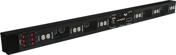 DB624B DISTRIBUTED DIMMING BAR-6 CH, 2400 W PER CHANNEL, DMX-512 (5 PIN), MOUNTING TRACK / BLACK FINISH