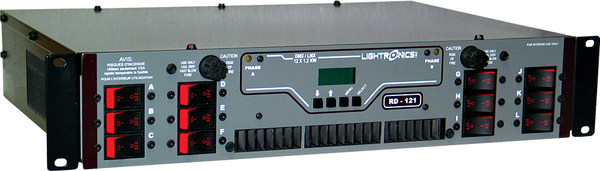 RD121 12 CH, 1200W, LMX-128 & DMX-512 (5 PIN), FAST ACTING CIRCUIT BREAKERS, DIM/NON-DIM