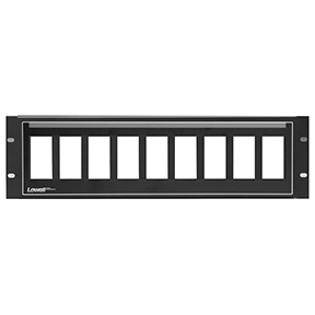 D3P-ID-2 RACK PANEL-DECORA-2U, MOUNTS 3 DEVICES, 16GA FLANGED STEEL, BLACK