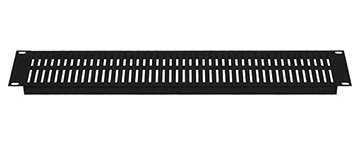 SVSP-1 RACK PANEL-VENTED-1U, 18GA FLANGED SLOTTED STEEL, BLACK