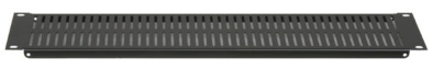 SVSP-2 RACK PANEL-VENTED-2U, 18GA FLANGED SLOTTED STEEL, BLACK