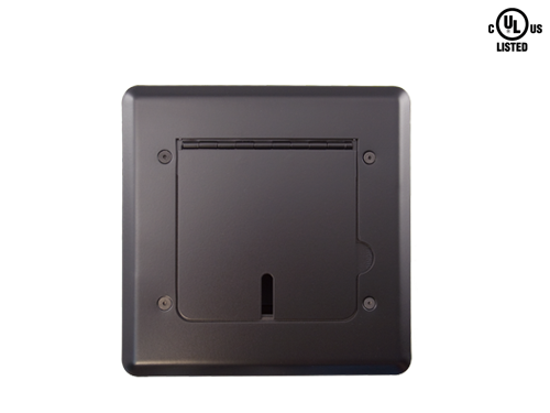 FMCA1000 RAISED ACCESS FLOOR BOX, SATIN BLACK, SELF-TRIMMING, CABLE SLOTS *ROUGH IN BOX SEPARATE (BB1000)*