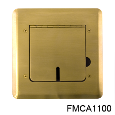 FMCA1100 FLOOR BOX, SOLID BRASS, SELF-TRIMMING, CABLE SLOTS