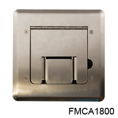 FMCA1800 FLOOR BOX, STAINLESS STEEL, SELF-TRIMMING, CABLE DOOR
