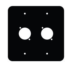 FP-2G-2-B FPG WALLPLATE : 2 GANG, BLACK, 2EA NEUTRIK® D CUTOUTS