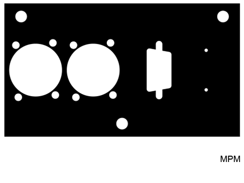 MPM MODULINE INSERT PANEL- FOR 2EA NEUTRIK D OR SWITCHCRAFT D3F, 1 VGA & PILOT HOLES FOR OPTIONAL AUDIO