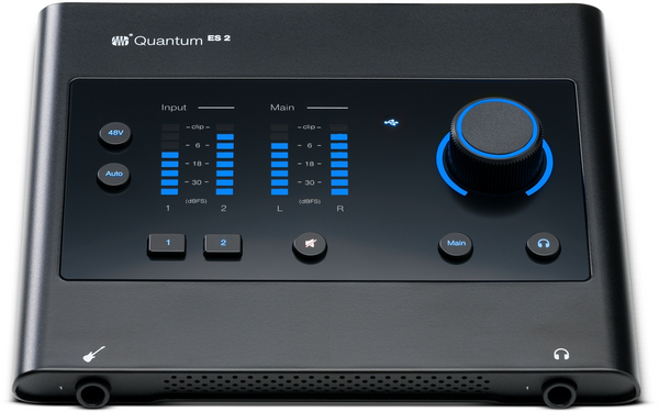 QUANTUM ES 2 2X2,24-BIT/192 KHZ RECORDING INTERFACE W/ 6-MONTH STUDIO ONE+ MEMBERSHIP INCLUDED,+75 DB GAIN RANGE