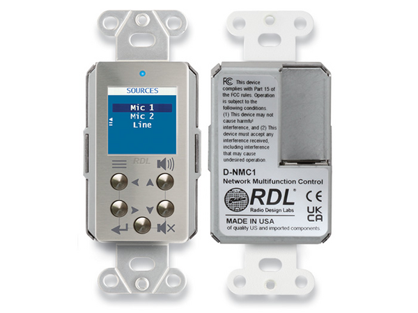 D-NMC1 NETWORK REMOTE CONTROL WITH SCREEN - DANTE - WHITE