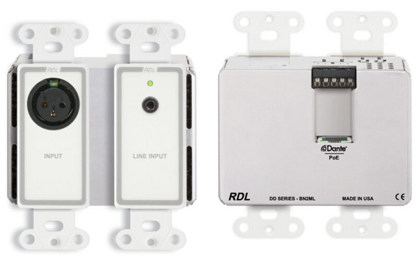 DD-BN2MLC BI-DIRECTIONAL MIC/LINE DANTE INTERFACE 2 X 2 W/POE - 1 XLR IN AND 1 MINI-JACK IN, 2 OUT ON REAR-PAN
