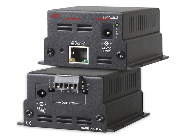 FP-NML2 NETWORK TO MIC/LINE INTERFACE - DANTE INPUT - 2 BALANCED MIC/LINE OUTPUTS