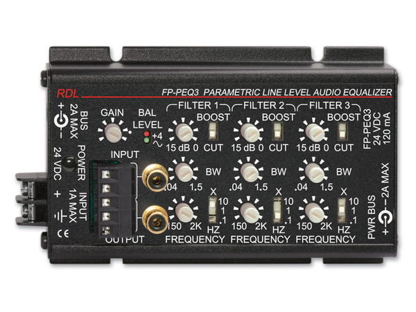 FP-PEQ3 3 BAND PARAMETRIC EQUALIZER - TERMINALS/PHONO JACKS