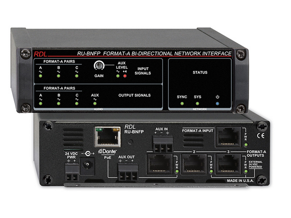 RU-BNFP FORMAT A BI-DIRECTIONAL NETWORK INTERFACE - FORMAT A, BAL LINE AUX INPUTS, DANTE INPUT - 3 FORMAT A,