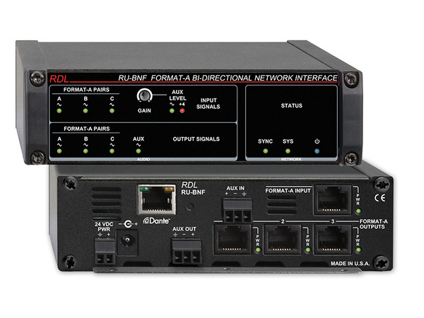 RU-BNF FORMAT A BI-DIRECTIONAL NETWORK INTERFACE - FORMAT A, BAL LINE AUX INPUTS, DANTE INPUT - 3 FORMAT A,