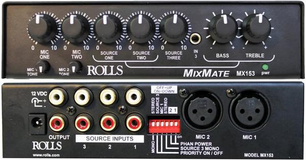 MX153(ROL) MIX MATE 1/2 RACK MIC/SOURCE MIXER