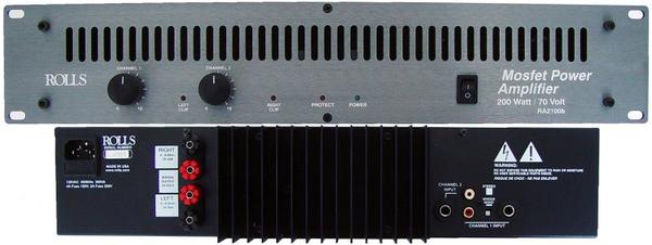 RA2100B STEREO 100W/CHANNEL RMS POWER AMPLIFIER IN A STANDARD 2 RACK SPACE FORMAT