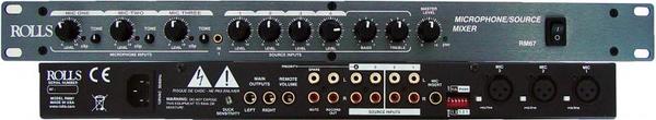RM67 MIC/SOURCE MIXER - 3 BALANCED MIC/LINE AND 4 STEREO SOURCE INPUTS TO MONO OR STEREO BALANCED OUTPUTS