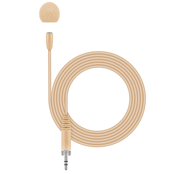 MKE ESSENTIAL OMNI-BEIGE LAPEL MICROPHONE (OMNIDIRECTIONAL, PRE-POLARIZED CONDENSER) WITH 1.6M CABLE FOR XS & EW WIRELESS