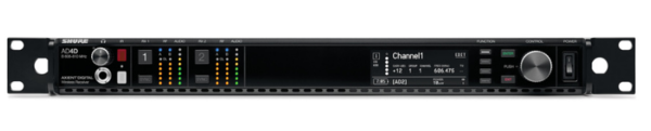 AD4DUS=-C DUAL-CHANNEL RECEIVER. INCLUDES LOCKING POWER AND JUMPER CABLES, BNC BULKHEAD ADAPTER, COAXIAL ANTEN