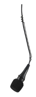 CVO-B/C CARDIOID, LOW PROFILE OVERHEAD CONDENSER MICROPHONE, ATTACHED 25' CABLE, INLINE PREAMPLIFIER, BLACK