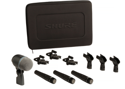 DMK57-52 DRUM MICROPHONE KIT: (3) SM57 MICS, (1) BETA 52A, (3) A56D DRUM-MOUNTING SYSTEMS, &  A CARRYING CASE