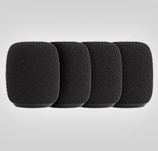 RK183WS BLACK SNAP-FIT FOAM WINDSCREENS FOR MX183, MX184, MX185, BETA 98, WH30, WL183, WL184, WL185