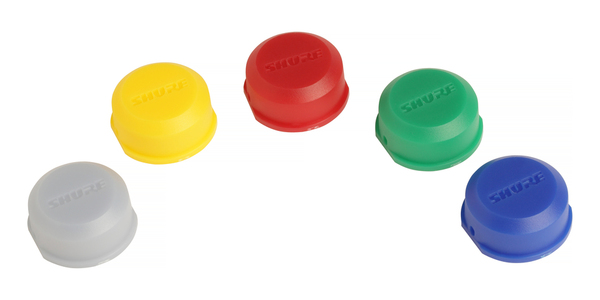 WA621 COLOR ID CAPS FOR BLX2 HANDHELD TRANSMITTERS / PACKAGE OF 5 TOTAL (RED, BLUE, GREEN, YELLOW, WHITE)