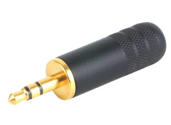 SWI-35HDBAU 3.5MM Stereo Cable Mount Plug, Black  Body / Gold Pin