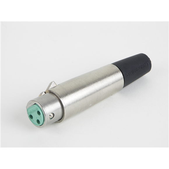 A3F A SERIES 3 PIN XLR FEMALE CABLE MOUNT, SILVER PINS, NICKEL - BULK