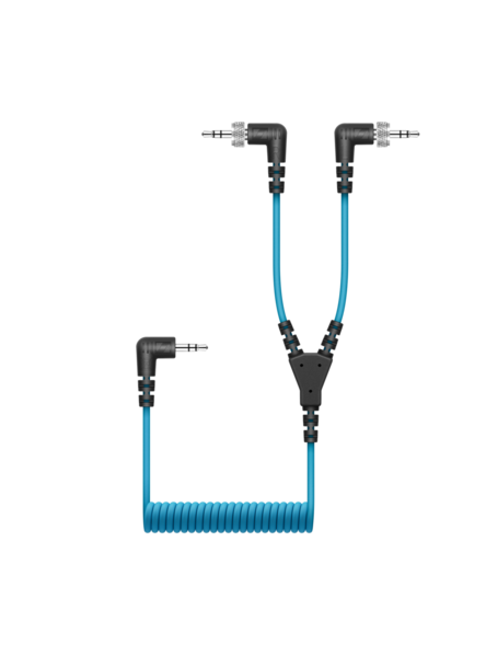 CL35-Y 2CH SPLIT CABLE FOR (2) EK RECEIVERS. INCLUDES (1) LOCKING 3.5 MM TRS PLUG TO DUAL 3.5 MM TRS PLUG