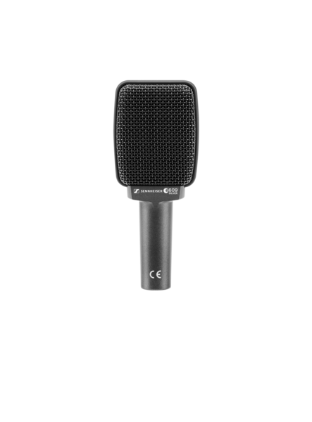 E 609 SILVER SUPER-CARDIOID DYNAMIC MICROPHONE FOR GUITAR AMPLIFIERS. INCLUDES MZQ100 CLIP. 6.4 OZ.