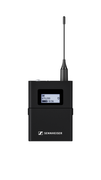 EW-DX SK (Q1-9) DIGITAL WIRELESS BODYPACK TRANSMITTER WITH 3.5 MM JACK AND (2) AA BATTERIES, FREQ 470.2 - 550 MHZ