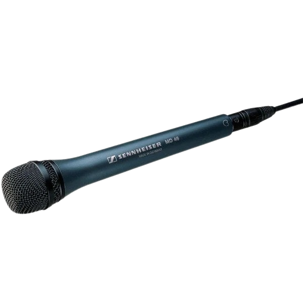 MD 46 VOCAL MICROPHONE (CARDIOID, DYNAMIC) FOR FIELD ENG/EFP WITH ELASTIC CAPSULE MOUNT AND 3-PIN XLR-M