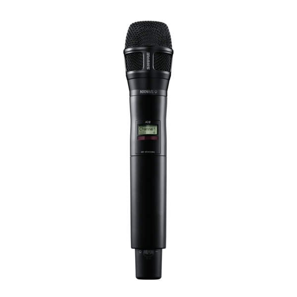 AD2/N8SB=-G57 AXIENT DIGITAL AD2 HANDHELD TRANSMITTER WITH NEXADYNE 8/S SUPERCARDIOID DYNAMIC MICROPHONE, BLACK