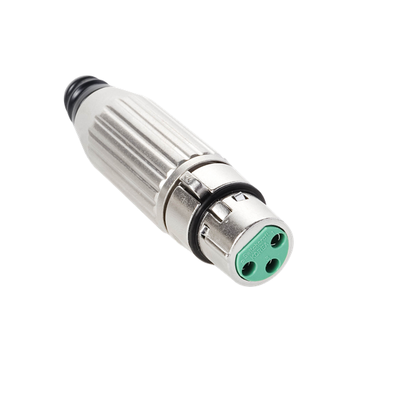 AAA3FZ(SWI) AAA SERIES 3 PIN XLR FEMALE CABLE MOUNT, SILVER PINS / NICKEL METAL - BULK