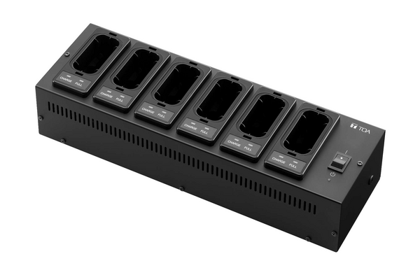 BC-5000-6 SIX-SLOT CHARGING STATION ACCEPTS 5000 SERIES RECHARGEABLE TRANSMITTERS AND/OR PORTABLE TUNERS