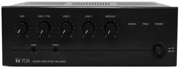 BG-2480D-AM 5-INPUT MIXER-AMP, 480W (4 OHM/70V/100V), CLASS D POWER, OPTION MODULE SLOT