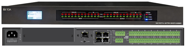 M-8080D-AM 8X8 DIGITAL MATRIX MIXER DEDICATED FOR MUSIC, PAGING, DISCUSSION AND ZONE MANAGEMENT