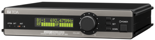 WT-5800 H01US WIRELESS RECEIVER- TRUE DIVERSITY- 64 CH.- SCANNER- TRANSMITTER BATTERY STATUS- 2 WHIP ANTENNAS (1U)