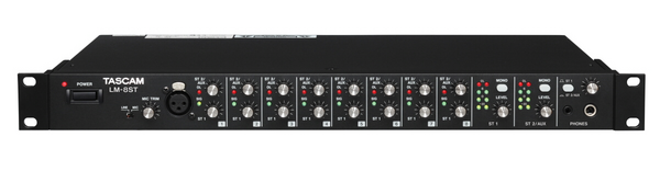 LM-8ST 8 STEREO CHANNEL LINE MIXER, 1RU, XLR OUTPUTS, 1/4" INPUTS, LED METERS