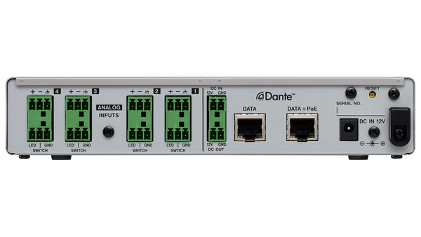 MM-4D/IN-E 4 MIC/LINE INPUT DANTE CONVERTER W/DSP EUROBLOCK